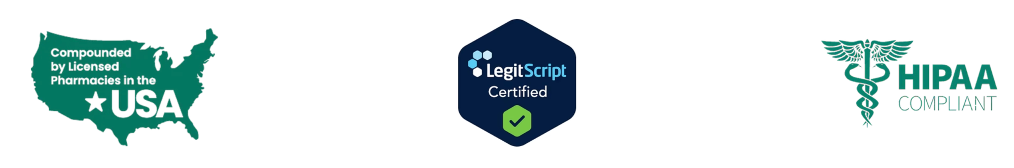 Compounded by licensed pharmacies in the USA · LegitScript Certified · HIPAA Compliant